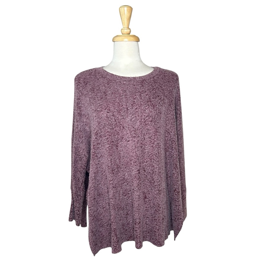 CHERISH Sweater Small Pink Fuzzy Cozy Oversized Sherpa Long Sleeve
